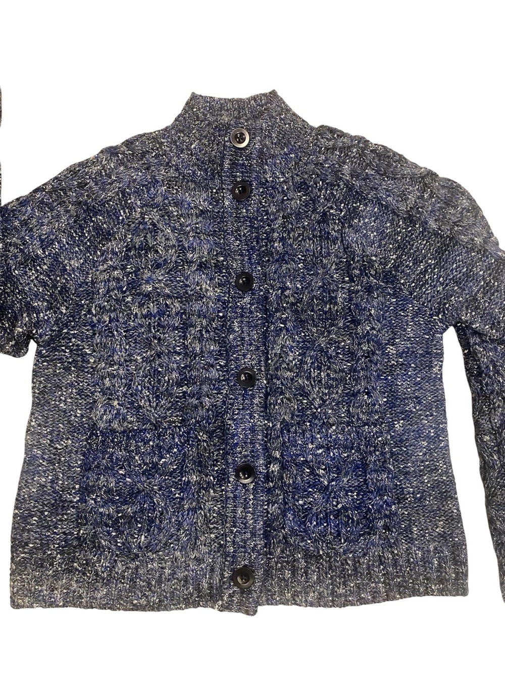 NWT Talbots Blue Metallic Tweed Mockneck Cabin Lake Cozy Classic Sweater Size M - Picture 6 of 13